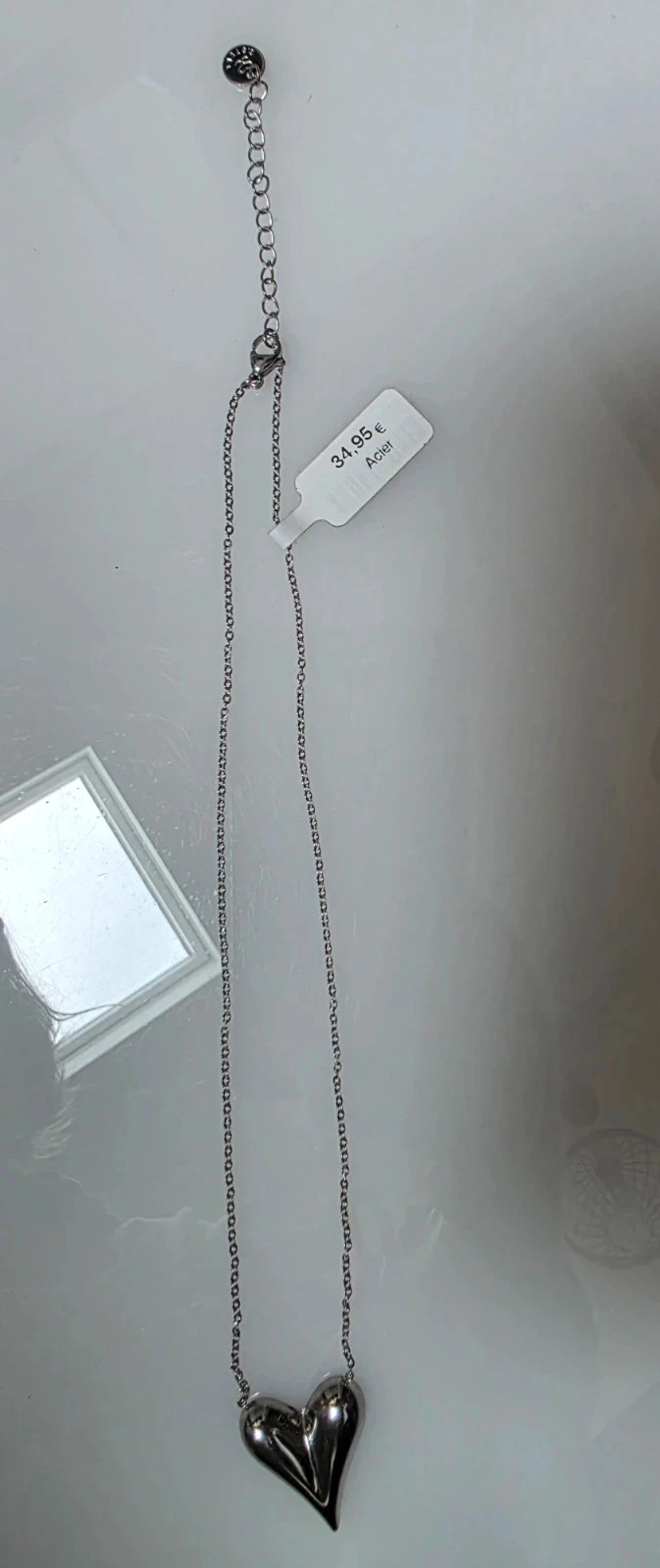 Silver-tone Steel Heart Necklace - Articles de Paris – photo 5